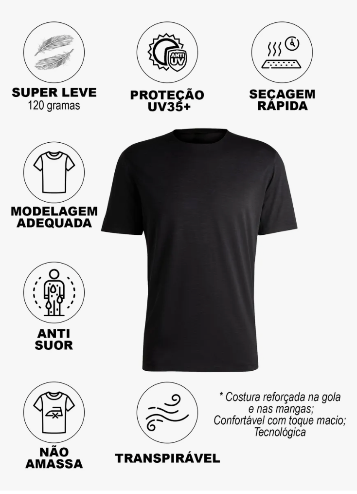Camiseta Dux Slim Dry Fit Unissex Profissional