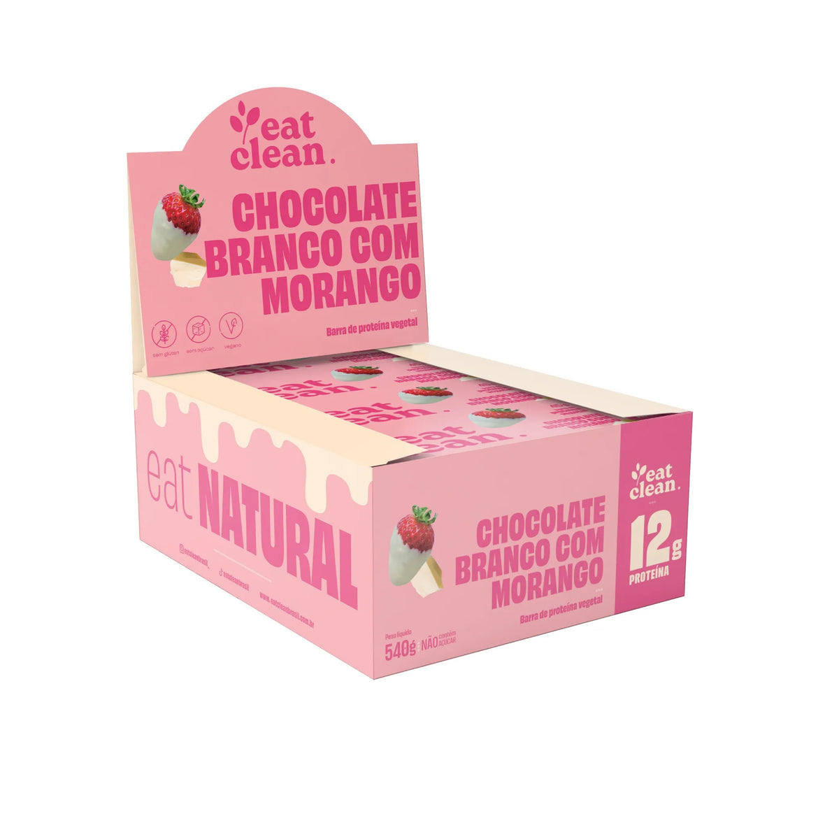 Display Barrinha de Proteína - Chocolate Branco com Morango (12 unidades)